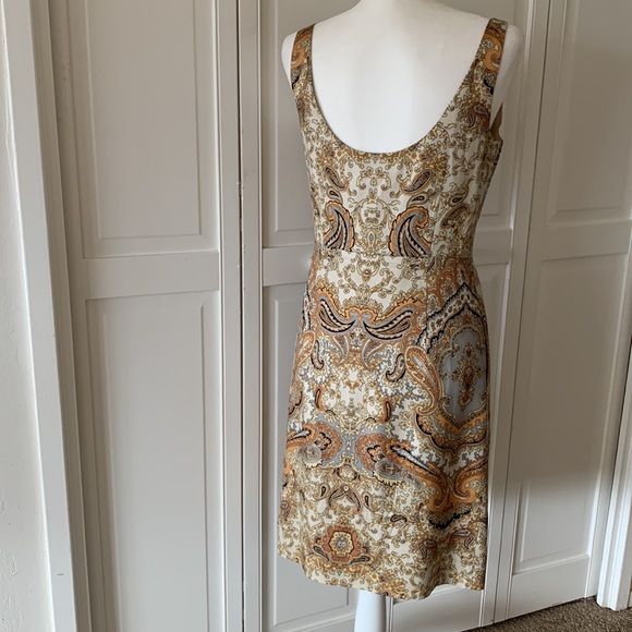J. CREW PAISLEY PRINT SILK/WOOL BLEND SLEEVELESS DRESS - SIZE4 - Picture 4 of 5